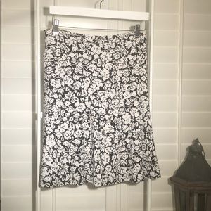 White House Black Market flare print skirt
